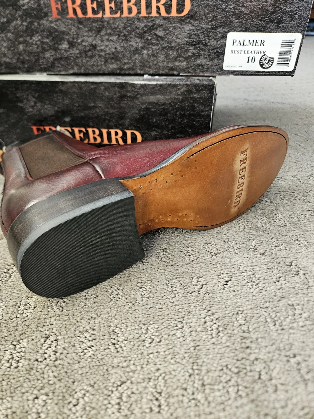 Freebird Palmer Men’s Chelsea Boot — Burgundy - Picture 3 of 3